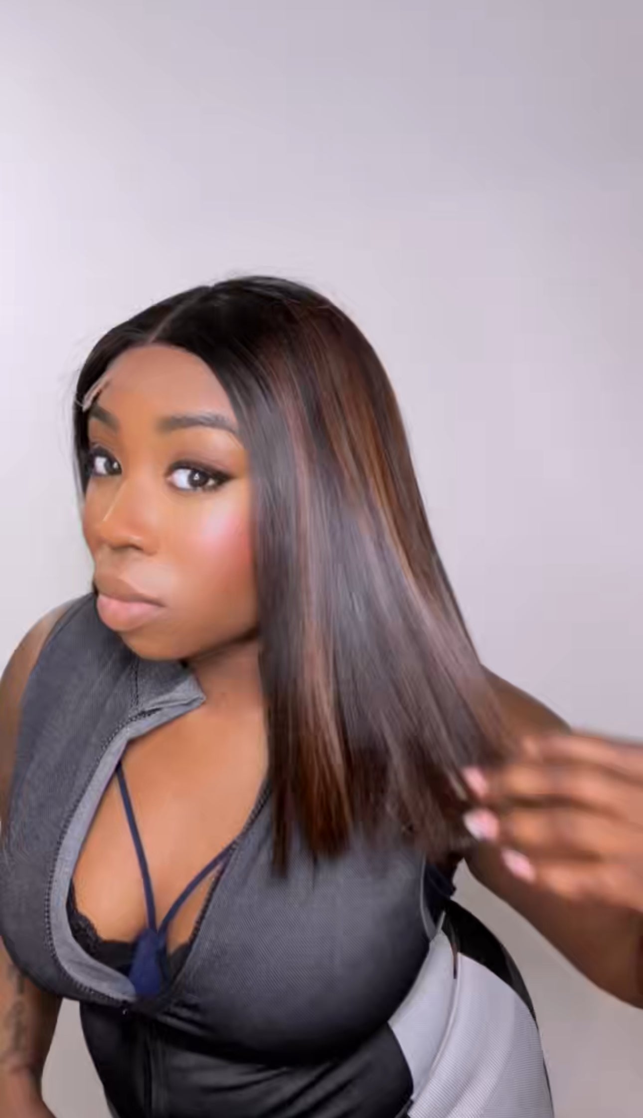 Highlight Brunette Bob Wig